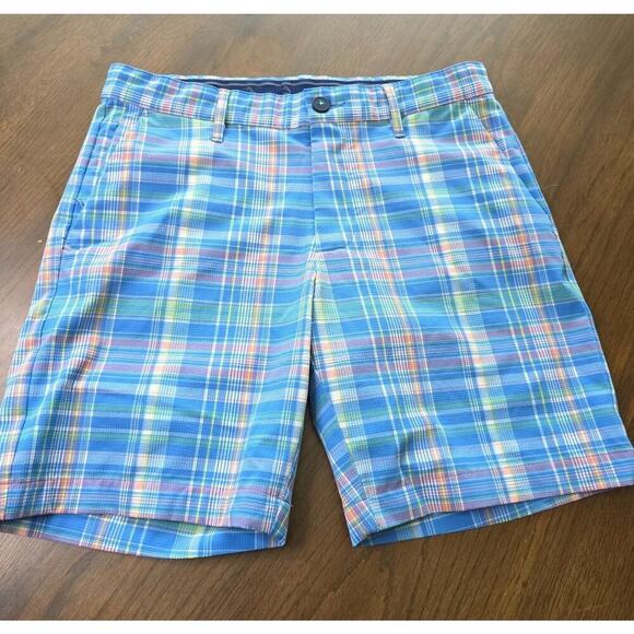 Tommy Bahama Other - Tommy Bahama Mens Blue Plaid Shorts Size 30 Casual Lightweight Summer Style